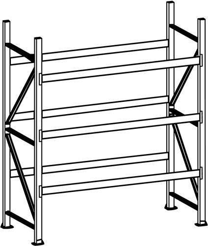 Weitspannregal H2200xB1800xT650mm Grundregal 3 Spanplattenböden Trgf.600kg META || VE = 1 ST