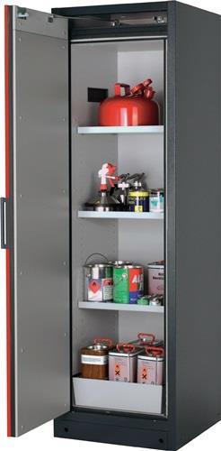 Sicherh.-Schrank Typ90 H1953xB599xT615mm grau/verkehrsrot Vollblechtüren ASECOS || VE = 1 ST