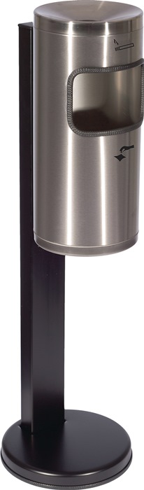 Standascher D180xH825mm silber/schwarz kippbar VA+Stahlbl.TKG