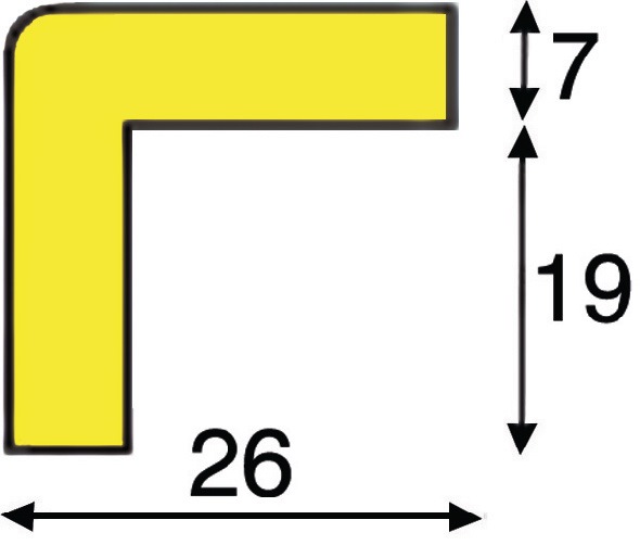 Eckschutz gelb-schwarz auf Zuschnitt PUR-Schaum Typ E