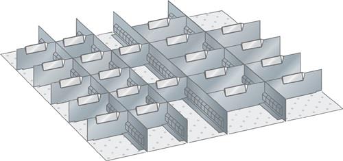 Schubladenunterteilungsmaterial Front-H.75mm 21 Trenn-/4 Schlitzwände LISTA || VE = 1 ST