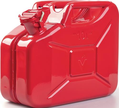 Kraftstoffkanister 10l Feuerrot RAL 3000 Stahlbl.0,9mm L345xB165xH275mm VALPRO || VE = 1 ST