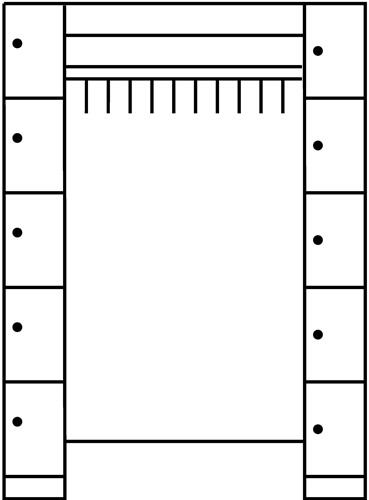 Personalgarderobe m.Kleiderbügelstange H1950xB1870xT480mm Farbwahl 5x2 Abt. || VE = 1 ST