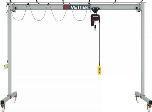 Portalkran STA Trgf.500kg lichte B.3000mm Bau-H.3220mm m.E-Zug u.Rollfahrwerk || VE = 1 ST