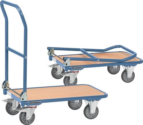 Plattformwagen Ladeflächen L720xB450mm STA taubenblau Trgf.250kg PROMAT || VE = 1 ST