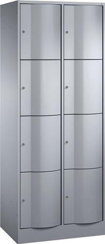 Fächerschrank Stahlbl.lichtgrau/lichtgrau H1950xB770xT540mm 2x4 Abt. || VE = 1 ST