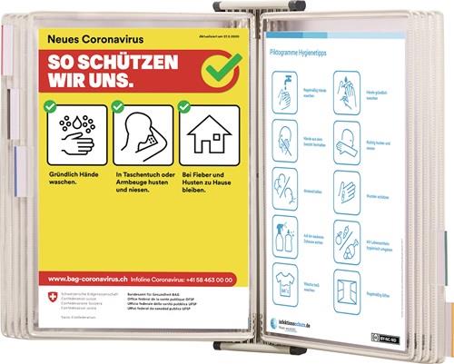 Wandhalter 10 Sichttafeln schwarz lackiertf.A4 TARIFOLD || VE = 1 ST