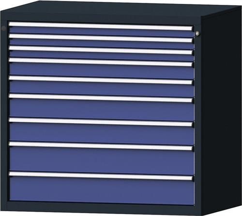 Schubladenschrank H1000xB1060xT675mm anthrazitgrau/taubenblau NCS 9Schubl.PROMAT || VE = 1 ST