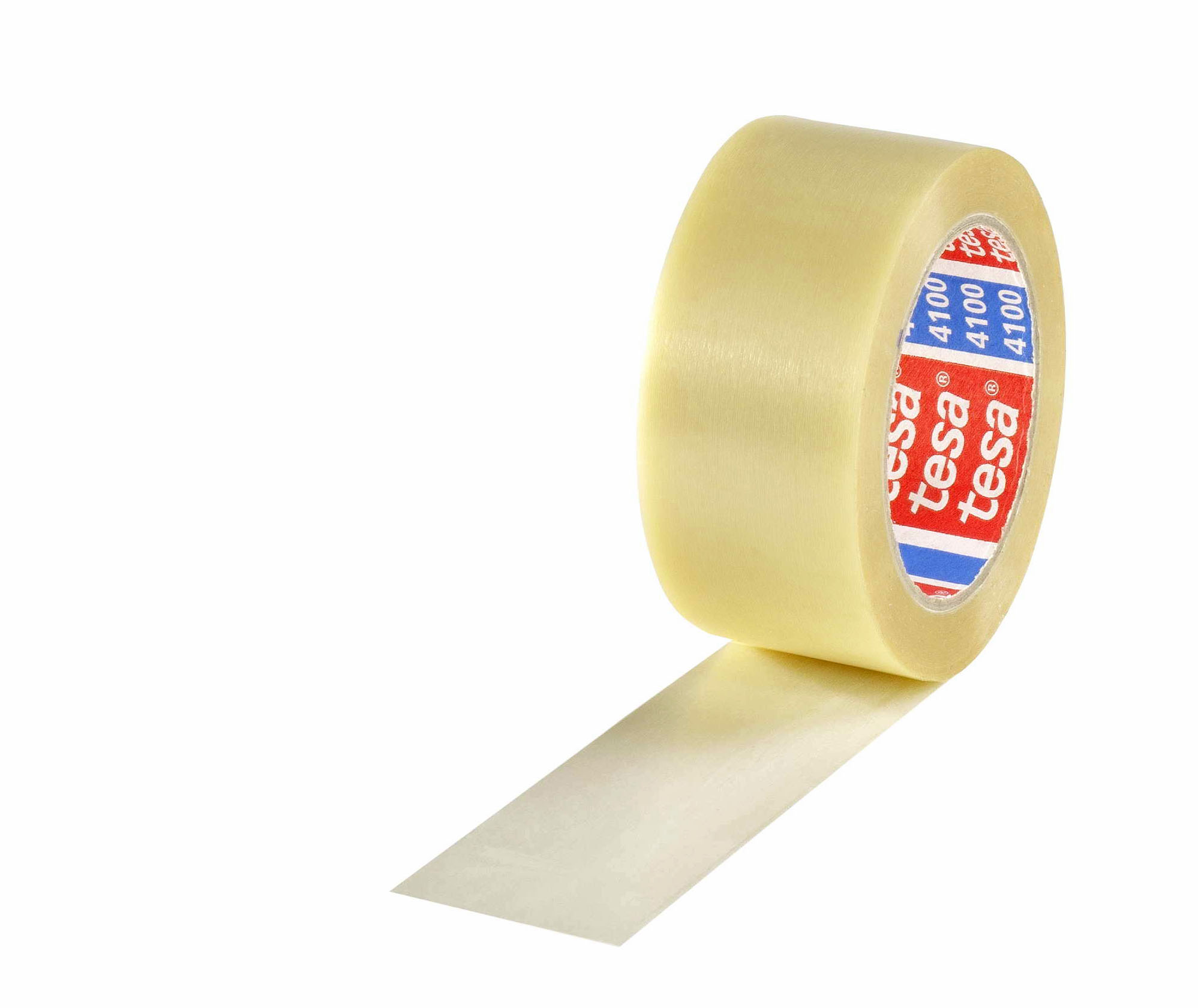 PVC-Packband, geprägt, 50mm breitx66lfm, 65µ,, transparent leise, tesa 4100 / Inhalt à VE = 36