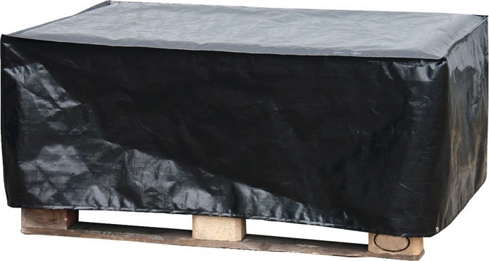 Palettenabdeckhaube PE-Gewebefolie schwarz L1250xB850xH980mm m.Reißverschluss