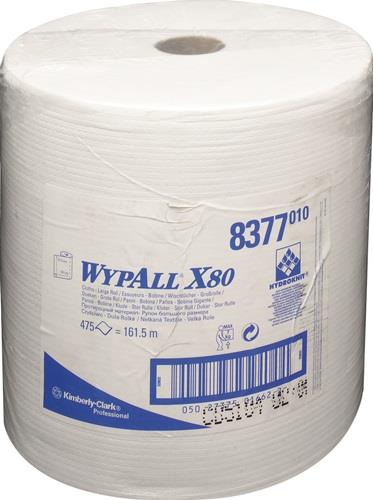 Wischtuch WYPALL X80 8377 L315xB310ca.mm weiß 1-lagig 475 Tü./Rl.KIMBERLY-CLARK || VE = 1 RL