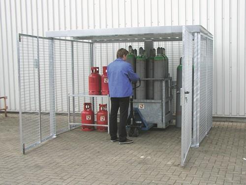 Gasflaschencontainer B2400xT1500xH2190mm m.Dach m.Doppelflügeltür BAUER || VE = 1 ST