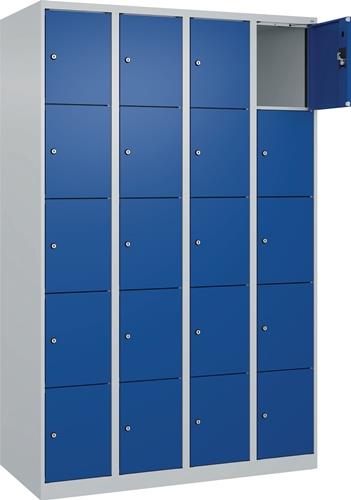 Fächerschrank Evolo PLUS 1200mm Bodengleiter lichtgrau enzianblau 4x5 C+P || VE = 1 ST