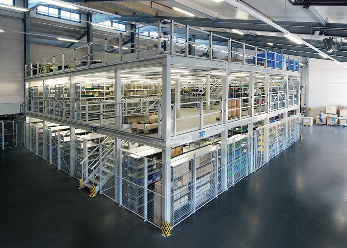 Lagersystembühne Anbaufeld H2500xB4000xT4000mm Trgf.750 kg/m²