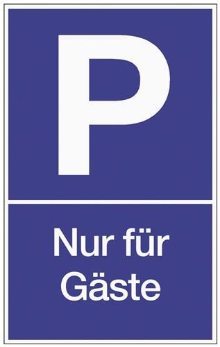 Parkplatzbeschilderung Parken f.Gäste L250xB400mm Ku.blau/weiß || VE = 1 ST