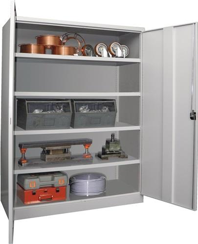 Flügeltürenschrank H1950xB1000xT600mm grau/grau 6 BD Kleiderstange PAVOY || VE = 1 ST