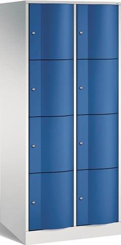 Fächerschrank Stahlbl.lichtgrau/enzianblau H1950xB770xT640mm 2x4 Abt. || VE = 1 ST