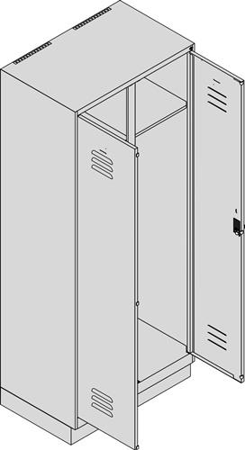 Garderobenschrank m.Sockel H1950xB800xT500mm Farbwahl 2 Abt.C+P || VE = 1 ST