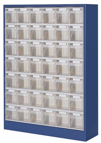 Magazinschrank H880xB634xT200mm lichtgrau Klarsichtmagazine 42xB GRUBER SYSTEME || VE = 1 ST