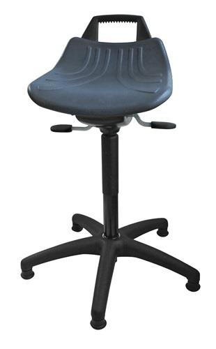 Drehhocker m.Bodengleitern PU-Schaum blau Sitz-H.490-680mm || VE = 1 ST