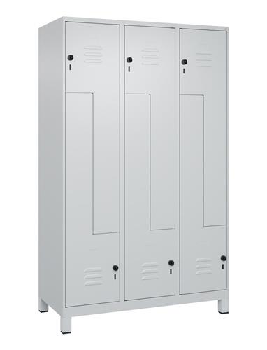 Garderobenschrank Classic PLUS Füße 1200mm lichtgrau/lichtgrau 6 Abt.C+P || VE = 1 ST