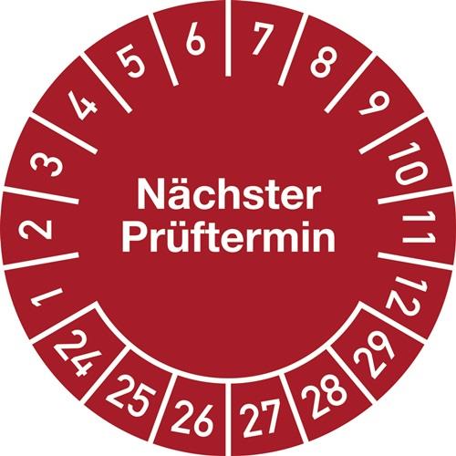 Mehrjahresprüfplakette D.30mm Nächster Prüftermin 2024-2029 Folie Btl.a 100 St. || VE = 1 BT