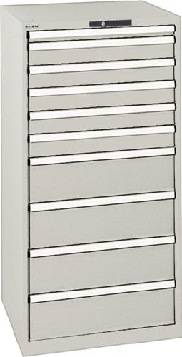 Schubladenschrank H1450xB717xT725mm grau 1x50,5x100,4x200mm Vollausz.CodeLock || VE = 1 ST