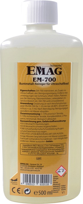 Reiniger EM-700 500ml f.Ultraschallreinigungsgerät EMAG