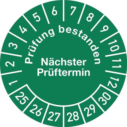 Mehrjahresprüfplakette D.30mm Prüfung bestanden 25-30 Folie Btl.a 100 St. || VE = 1 BT