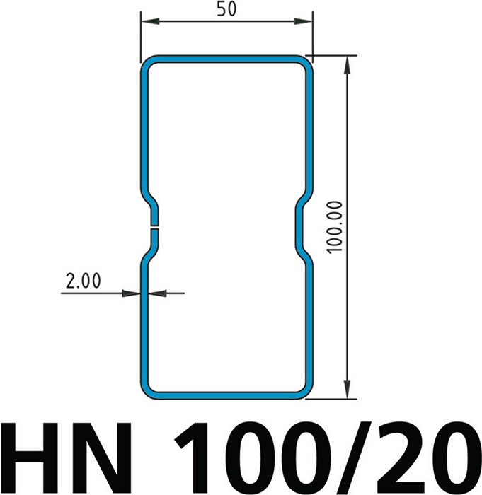 Holm 2700mm Holmtyp HN 100/20 rotorange ku.-besch.META