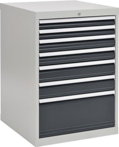 Schubladenschrank H1019xB705xT736mm grau/anthr. 2x75,2x100,2x125,1x300mm Schubl. || VE = 1 ST