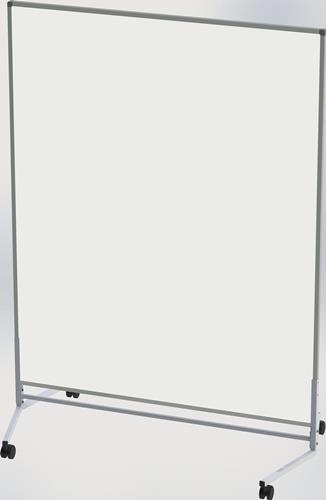 Mobile Stellwand B1200xH1500mm fahrbar Whiteboard weiss || VE = 1 ST