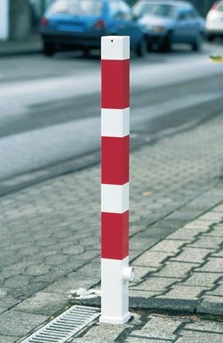 Feuerwehrpfosten STA rot-weiß m.Bodenhülse || VE = 1 ST