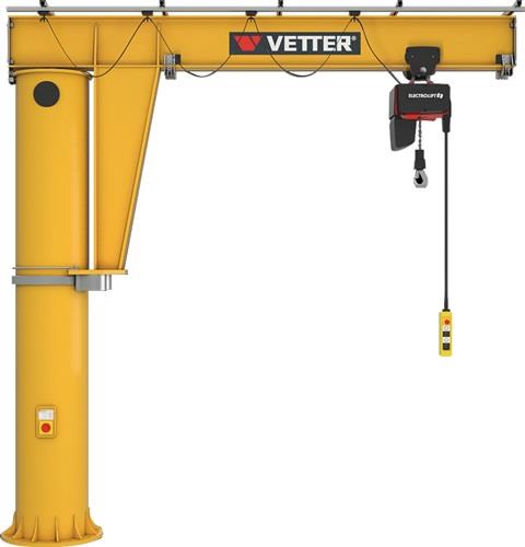 Säulenschwenkkran MEISTER Trgf.250kg A.4000mm m.Verbundanker/E-Zug Ber.360Grad || VE = 1 ST