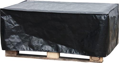 Palettenabdeckhaube PE-Gewebefolie schwarz L1250xB850xH980mm m.Reißverschluss || VE = 1 ST