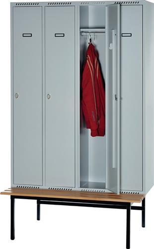 Garderobenschrank m.Sitzbank H2100xB325xT800mm Farbwahl/ Farbwahl 4 Abt.PROMAT || VE = 1 ST