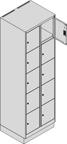 Fächerschrank Classic PLUS H1950xB600xT500mm m.Sockel Anz.Fächer 2x5 Farbwahl || VE = 1 ST