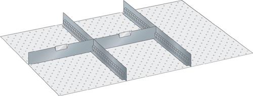 Schubladenunterteilungsmaterial Front-H.75mm 2 Trenn-/2 Schlitzwände || VE = 1 ST