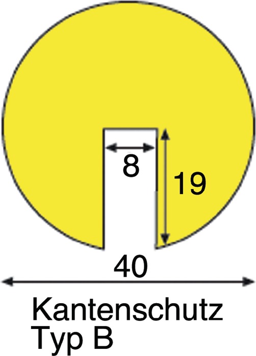 Kantenschutz gelb-schwarz auf Zuschnitt PUR-Schaum Typ B