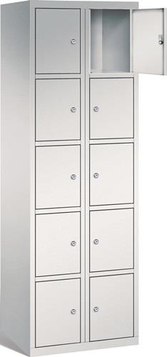 Fächerschrank H1800xB600xT500mm m.Sockel Anz.Fächer 10 lichtgrau/lichtgrau || VE = 1 ST