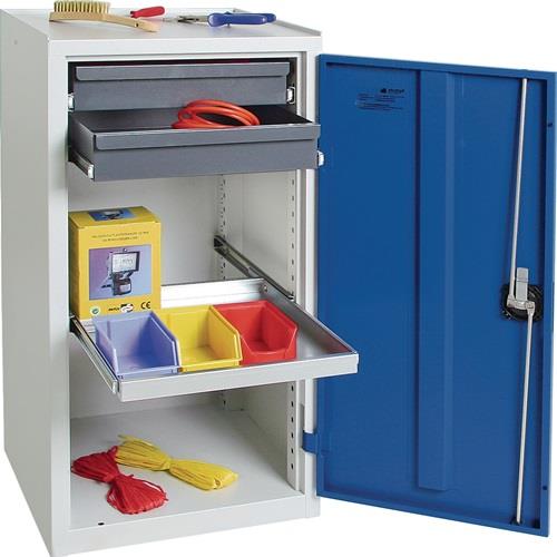 Werkzeug-/Beistellschrank H1000xB500xT500mm 2Schubladen,1 BD grau/blau STUMPF || VE = 1 ST