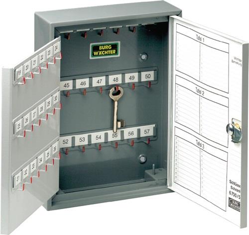 Schlüsselschrank 6700/ 74 R H330xB245xT85mm 2-türig m.Zylinderschl.Anz.Hak.74 || VE = 1 ST