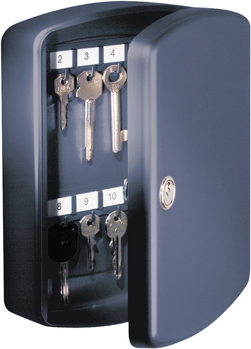 Schlüsselbox Key Box H202xB157xT75mm weiß Stahlbl.Anz.Hak.15 BURG-WÄCHTER