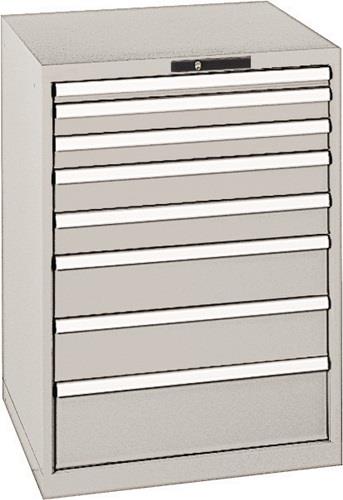 Schubladenschrank H1000xB717xT725mm grau/grau 8 Schubl.Vollauszug,KeyLock || VE = 1 ST