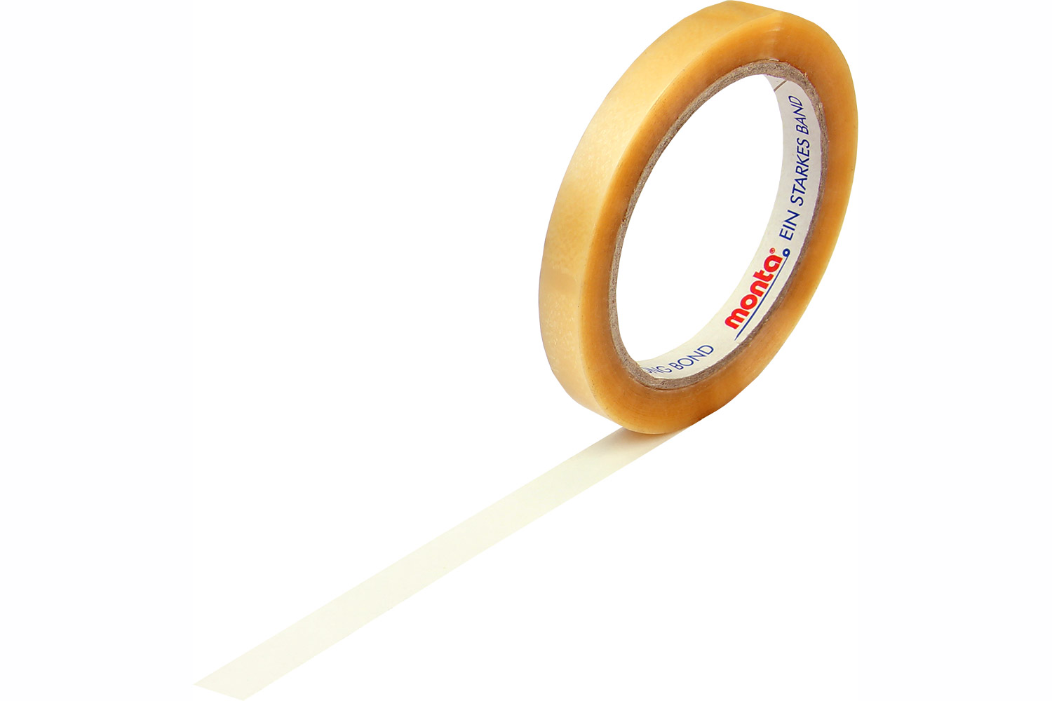 PVC-Packband, 15mm breitx66lfm, 54µ,, transparent leise, monta 220 / Inhalt à VE = 12