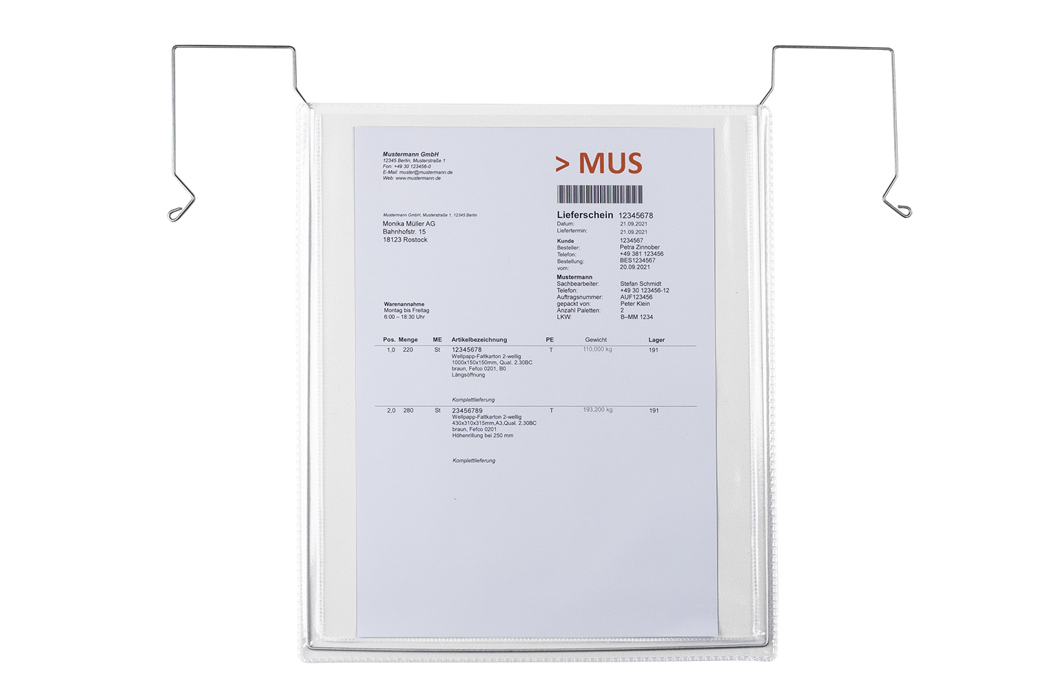 Drahtbügeltaschen, 330x247mm, A4, 180µ,, hoch o. Klappe, PVC-Weichfolie / Inhalt à VE = 200