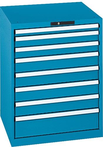 Schubladenschrank H850xB717xT725mm blau/blau 8 Schubl.Vollauszug,KeyLock || VE = 1 ST