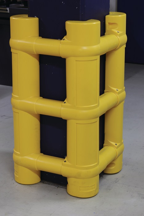 Säulen- u.Pfostenschutz H.1000mm f.Pfostenmaß 200-700mm PE gelb D-FLEXX