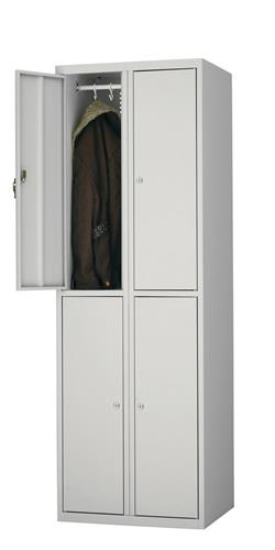 Fächerschrank H1800xB600xT500mm m.Sockel Anz.Fächer 4 lichtgrau/lichtblau || VE = 1 ST