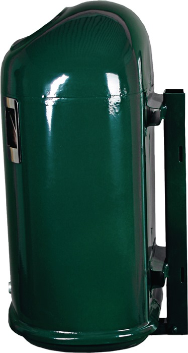 Abfallbehälter H590xB425xT330mm 45l moosgrün,RAL6005 m.Ascher RENNER